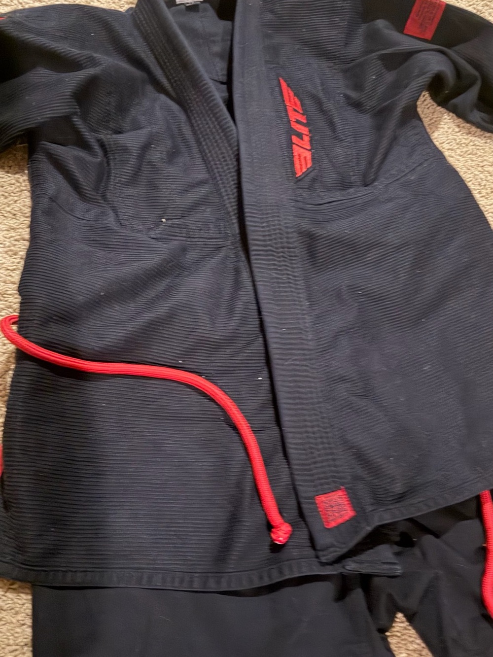 Elite Women's black BJJ Gi with Red Trim - Picture 3 of 3